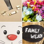 Lapin de Pâques avec panier de fleurs personnalisé Panneau de porte en bois pour décoration de cour,