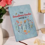 Personalized Heart Birth Flower Leather Lined Journal Notebook with 1-12 Names and 100 Pages Paper Mother's Day Birthday Gift for Mom Grandma