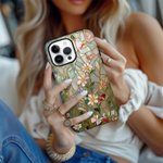 Gepersonaliseerd gebrandschilderd glas telefoonhoesje met initiaal voor iPhone Samsung Verjaardagscadeau voor vriend familie