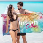 Spersonalizowany ręcznik plażowy Quick Dry Tie Dye z imieniem Urodziny Lato Wakacje Impreza Prezent dla Niej
