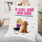 A Girl and Her Dogs Have Unbreakable Bond -- Personalized Throw Blanket