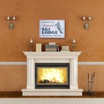Panneau personnalisé en métal pour chalet de ski avec emplacement et nom Art mural Décor de ski Sports d'hiver Cadeau d'anniversaire pour propriétaire de chalet de ski Passionnés de ski