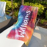 Spersonalizowany ręcznik plażowy Quick Dry Tie Dye z imieniem Urodziny Lato Wakacje Impreza Prezent dla Niej