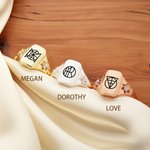Personalised Unique Minimalist Monogram Name Logo Ring Dainty Jewellery Birthday Mother's Day Wedding Bridesmaid Shower Gift for Her
