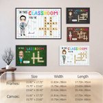 Personalisierte Cartoon Lehrer Kreuzworträtsel Kunst Leinwand Poster gerahmt rahmenlose Malerei mit Namen Klassenzimmer Dekor Lehrer Tag Geschenk für Lehrer