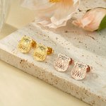Personalized Police Badge Unisex Stud Earrings with Department and Number Police Day Birthday Appreciation Gift for Police Officer Family