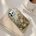 Gepersonaliseerd gebrandschilderd glas telefoonhoesje met initiaal voor iPhone Samsung Verjaardagscadeau voor vriend familie