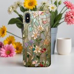 Gepersonaliseerd gebrandschilderd glas telefoonhoesje met initiaal voor iPhone Samsung Verjaardagscadeau voor vriend familie
