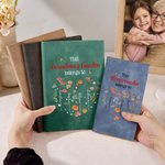 Personalized Heart Birth Flower Leather Lined Journal Notebook with 1-12 Names and 100 Pages Paper Mother's Day Birthday Gift for Mom Grandma