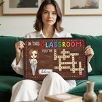 Personalisierte Cartoon Lehrer Kreuzworträtsel Kunst Leinwand Poster gerahmt rahmenlose Malerei mit Namen Klassenzimmer Dekor Lehrer Tag Geschenk für Lehrer