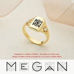 Personalised Unique Minimalist Monogram Name Logo Ring Dainty Jewellery Birthday Mother's Day Wedding Bridesmaid Shower Gift for Her