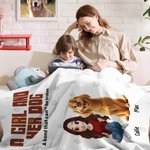 A Girl and Her Dogs Have Unbreakable Bond -- Personalized Throw Blanket