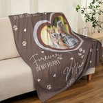 Henkilökohtainen tassupainatus Sydämen muotoinen koira kissa perhevalokuva Design pehmeä heittopeitto nimellä Home Decor muistolahja lemmikkieläinten ystävälle