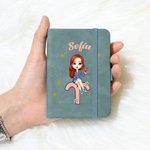 Cuaderno A7 de piel personalizado con nombre y signo zodiacal esencial para viajes inicio de escuela o como recordatorio regalo para amigos