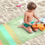 Personalized Colorful Oversized Quick Dry Striped Beach Towel with Name Summber Vacation Essentials Gift for Women Men