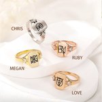 Personalised Unique Minimalist Monogram Name Logo Ring Dainty Jewellery Birthday Mother's Day Wedding Bridesmaid Shower Gift for Her