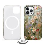 Gepersonaliseerd gebrandschilderd glas telefoonhoesje met initiaal voor iPhone Samsung Verjaardagscadeau voor vriend familie