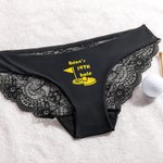 Personalized Funny Golf Ball 19th Hole Design Women's Lace Panty with Text Wedding Bachelorette Party Birthday Gift for Women Golf Lovers