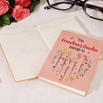 Personalized Heart Birth Flower Leather Lined Journal Notebook with 1-12 Names and 100 Pages Paper Mother's Day Birthday Gift for Mom Grandma