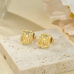 Personalized Police Badge Unisex Stud Earrings with Department and Number Police Day Birthday Appreciation Gift for Police Officer Family