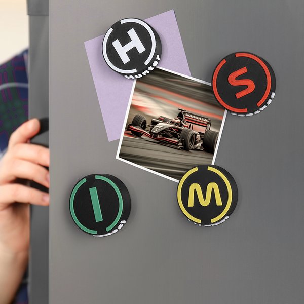 Henkilökohtainen 3D Print Motorsport Tire Jääkaappi Magneetti Asiakirjanpidin nimi Racing Decor Toimistotarvikkeet Racing Innostunut