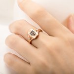 Personalised Unique Minimalist Monogram Name Logo Ring Dainty Jewellery Birthday Mother's Day Wedding Bridesmaid Shower Gift for Her