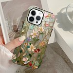 Gepersonaliseerd gebrandschilderd glas telefoonhoesje met initiaal voor iPhone Samsung Verjaardagscadeau voor vriend familie