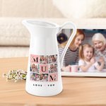 Personalisierte Neun-Quadrat Liebe Sie 6 Fotos Collage Keramik Vase mit Titel Home Decor Muttertag Vatertag Geburtstag Geschenk für Mama Papa