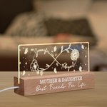 Personalized Line Birth Flower Infinity Design LED Night Light with Names and Text Mother's Day Home Decor Birthday Gift for Mom Grandma