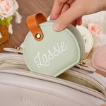 Scatola portagioie a mano in pelle PU personalizzata dal design semplice e dal nome, portatile e da viaggio, regalo di compleanno per la festa della mamma per donne e ragazze
