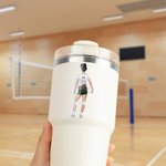 Personalised Cartoon Volleyball Girl Stickers with Name Set of 3 Birthday Gift for Women Girls Sports Lovers