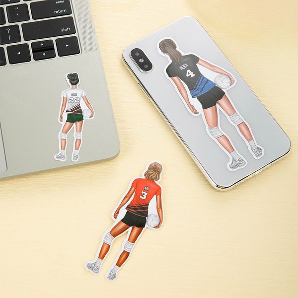Adesivi personalizzati per la pallavolo con nome, set di 3 regali di compleanno per donne, ragazze e amanti dello sport.