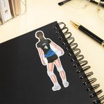 Personalised Cartoon Volleyball Girl Stickers with Name Set of 3 Birthday Gift for Women Girls Sports Lovers