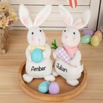 Conejito de Pascua de peluche de pie personalizado con nombre Cesta de Pascua Rellenos de Pascua Vacaciones Cumpleaños Regalo para niños