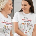 Personalized Multicolor This Garden Belongs To 1-12 Birth Flowers T-shirt and Sweatshirt with Names Birthday Mother's Day Gift for Mom Grandma