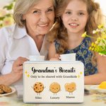 Boîte à biscuits en fer blanc personnalisée avec noms Fête des Mères Cadeau pour Maman Grand-mère