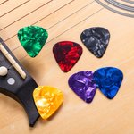 Personalised Concealed Button PU Leather Guitar Pick Holder with Name and 6 Slots Guitar Accessories Birthday Gift for Guitar Player Music Lover