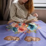 Personalized Cute Watercolor Bear Mom and Kids Floral Soft Throw Blanket with Name Birthday Mother's Day Anniversary Gift for Mom Grandma