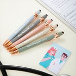 Personalized Multicolor EKG and Heart Design 5 Pcs 0.5mm 2-in-1 Stylus Touch Pen Set with Text and Card Nurse Week Gift for Medical Staff