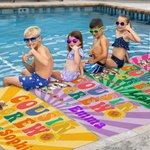 Personalized Cute Hawaiian Animal Design Cousin Crew Quick Dry Oversized Beach Towel with Name Summer Holiday Travel Essentials Gift for Family Kids