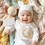 Personlig gull firkantet ramme navn giraff myk baby bodysuit mottakende teppe swaddle lue sett bursdag baby shower gave til nyfødte