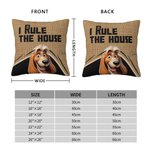 Personalized We Rule The House Cartoon Cat Dog Soft Throw Pillow Cover with 1-6 Pet Names Home Decor Birthday Housewarming Gift for Pet Lovers