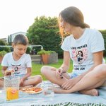Personalized Love Flower Hug Cartoon Characters 100% Cotton Baby Bodysuit T-shirt Parent-child Set with Name First Mother's Day Gift for Mom Kids