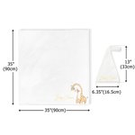Personlig gull firkantet ramme navn giraff myk baby bodysuit mottakende teppe swaddle lue sett bursdag baby shower gave til nyfødte