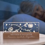 Personalized Line Birth Flower Infinity Design LED Night Light with Names and Text Mother's Day Home Decor Birthday Gift for Mom Grandma