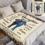 Personalized Leopard Print Mother and Daughter Back View Soft Throw Blanket with Names Birthday Mother's Day Anniversary Gift for Mom Daughter