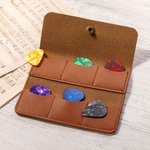 Personalised Concealed Button PU Leather Guitar Pick Holder with Name and 6 Slots Guitar Accessories Birthday Gift for Guitar Player Music Lover