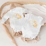 Personlig gull firkantet ramme navn giraff myk baby bodysuit mottakende teppe swaddle lue sett bursdag baby shower gave til nyfødte