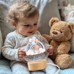 Personalised Rainbow Balloon Baby Teddy Bear Name LED Night Light with Wooden Base Nursery Decor Baby Shower Birthday Gift for Kids