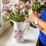 Personalisierte Neun-Quadrat Liebe Sie 6 Fotos Collage Keramik Vase mit Titel Home Decor Muttertag Vatertag Geburtstag Geschenk für Mama Papa